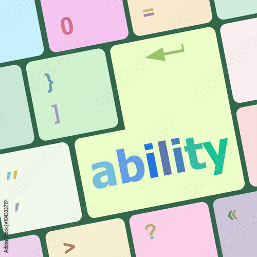 Modern Computer Keyboard key with ability text on it vector illustration
