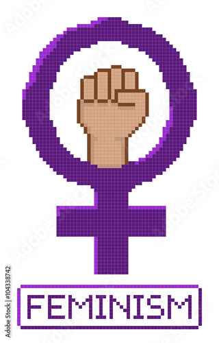 Pixelated feminist fist