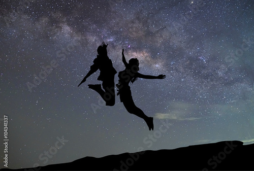 milky way  Couple jumping the galaxy