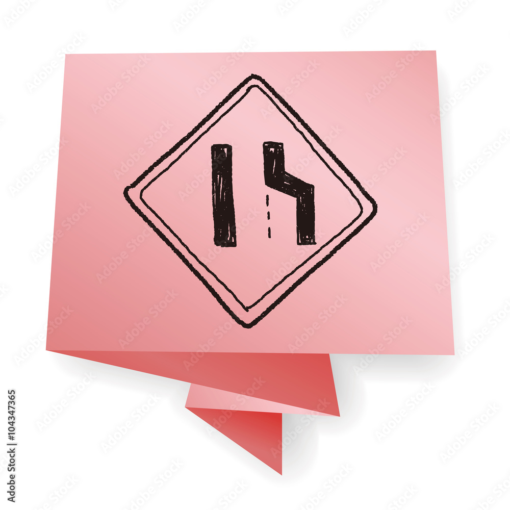 road narrow merge doodle road narrow merge doodle