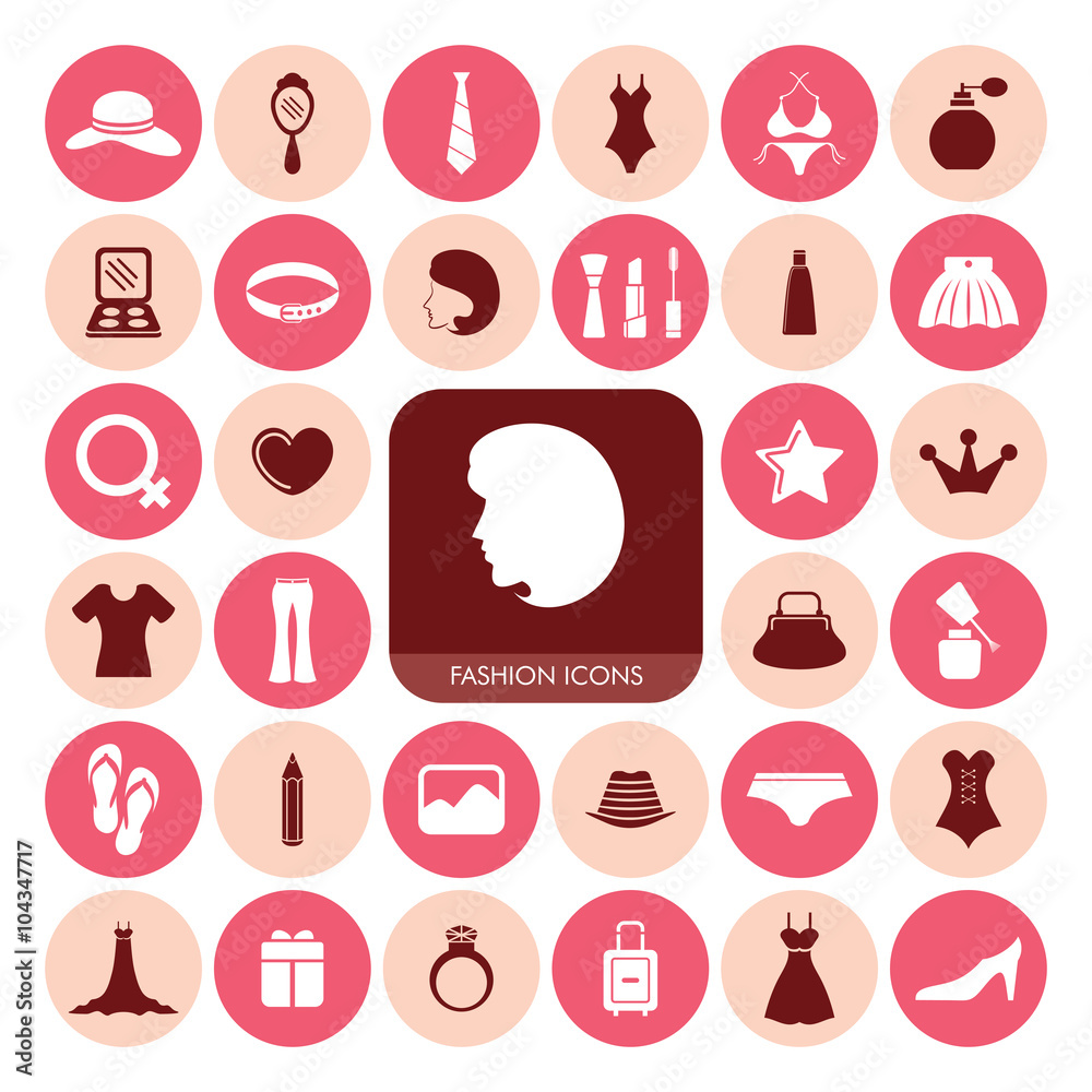 Beauty and Fashion Icon Set For Web & Mobile Beauty and Fashion Icon Set For Web & Mobile