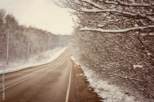 Winter road. Russia.