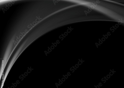 Dark abstract monochrome smooth waves background