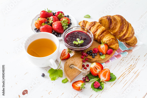 Breakfast - croissants with berries