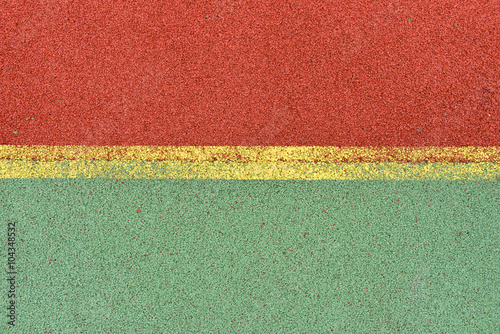 Detail of yellow lines on football playground. Detail of lines i