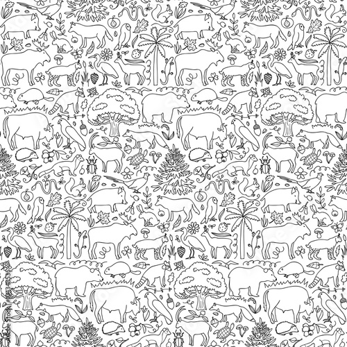 Hand drawn Europe seamless pattern