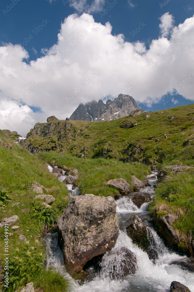 mountain landscape with stream