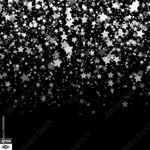 Background with Stars. Black and White Pattern. Design Template.