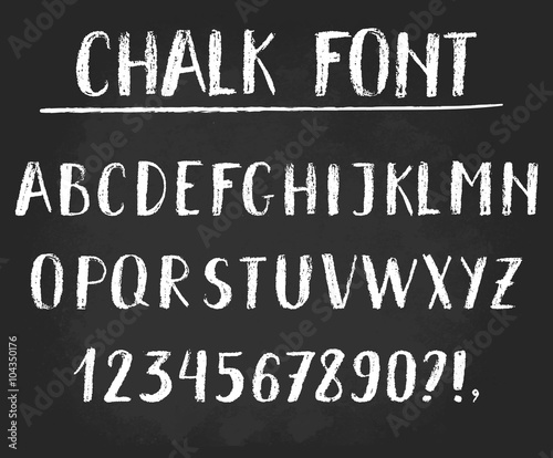 Handwritten vector chalked alphabet.