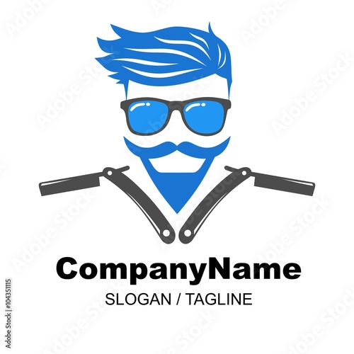 hair salon & barbershop logo icon Vector