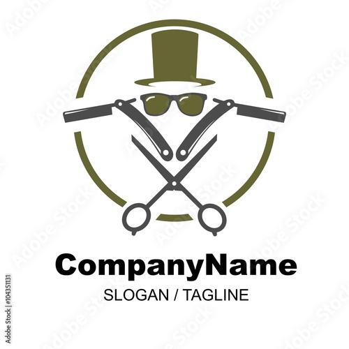 hair salon & barbershop logo icon Vector