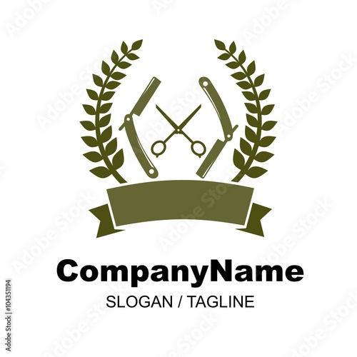 hair salon & barbershop logo icon Vector
