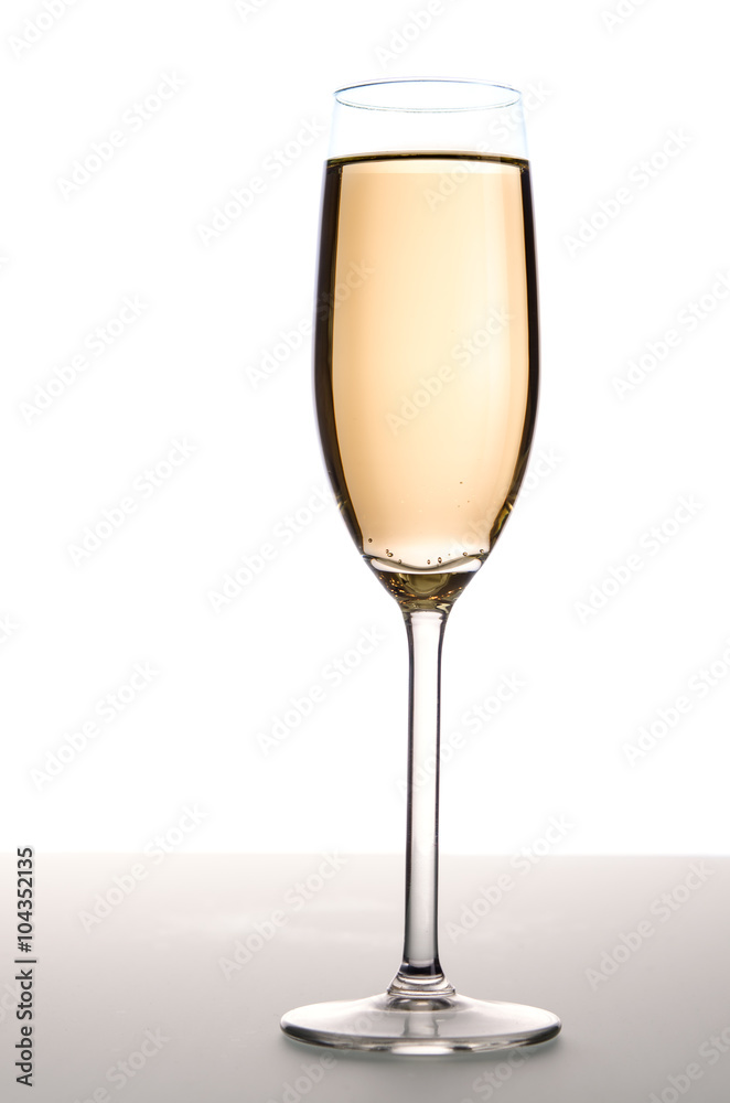 glass with champagne isolated