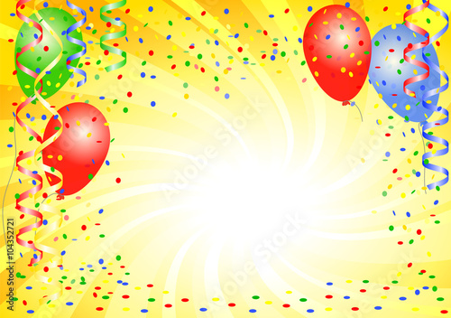 Party Hintergrund mit Konfetti und Luftballons 