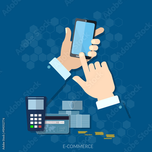 NFC payment modern smartphone with processing of mobile payments