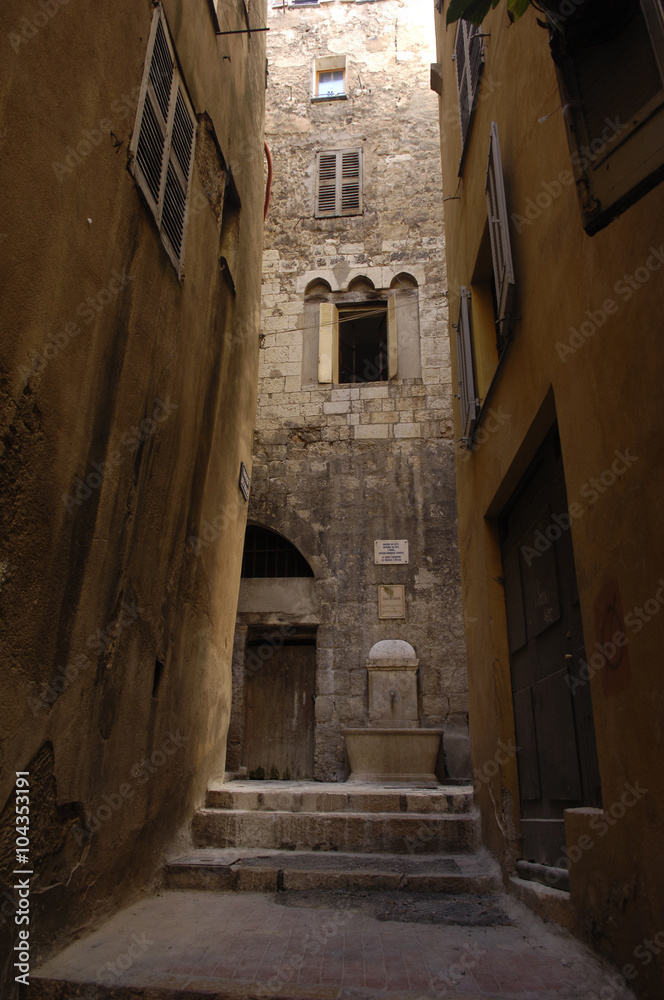 street and medieval house in Grasse, Provence, France