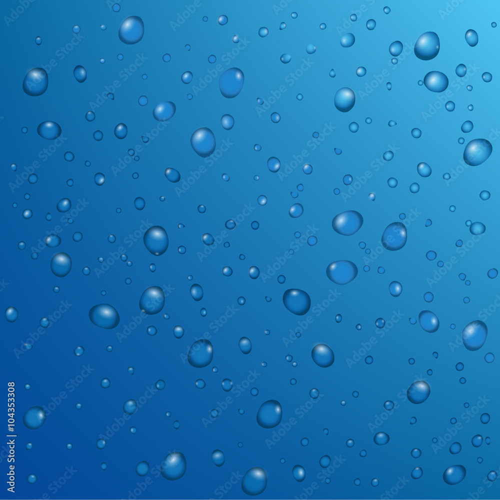 Water backgrounds with water drops. Blue water bubbles.