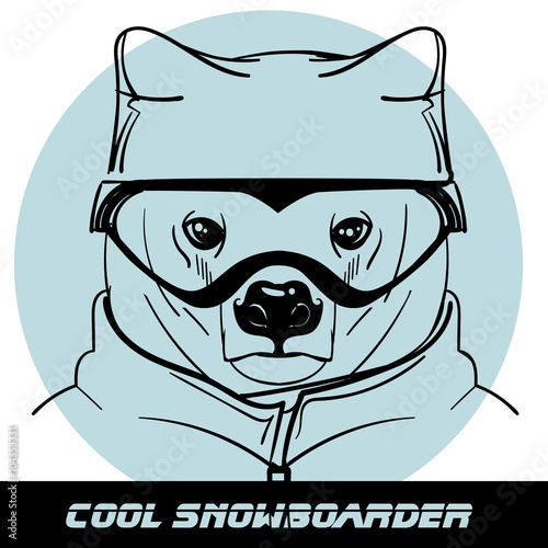 Polar Bear with glasses and headphones