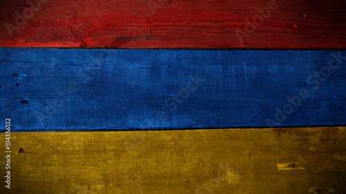 Armenian flag on wood