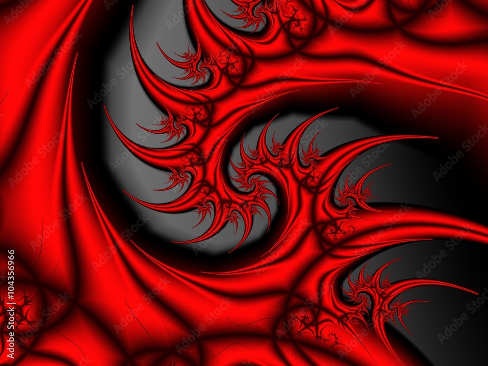  Fractal artwork for creative design. Red and gray.