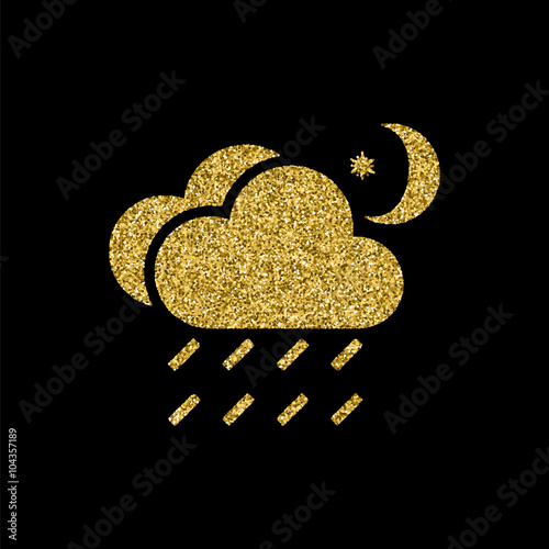 rain cloud moon meteo icon