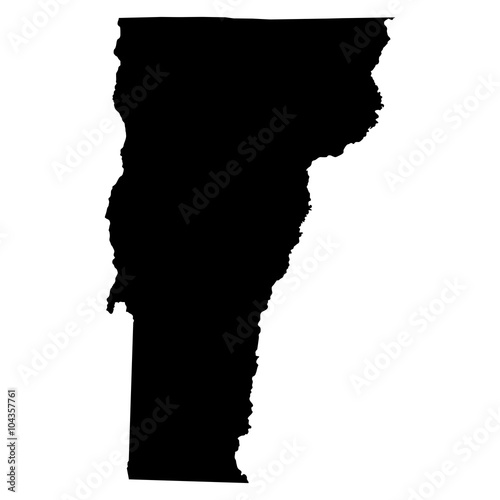 Vermont black map on white background vector