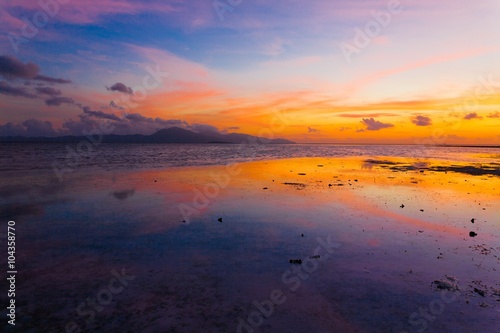 sunset  tropical sea