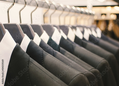 Men suits in a clothing store