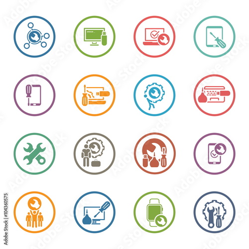 Repair Service and Maintenance Icons Set.