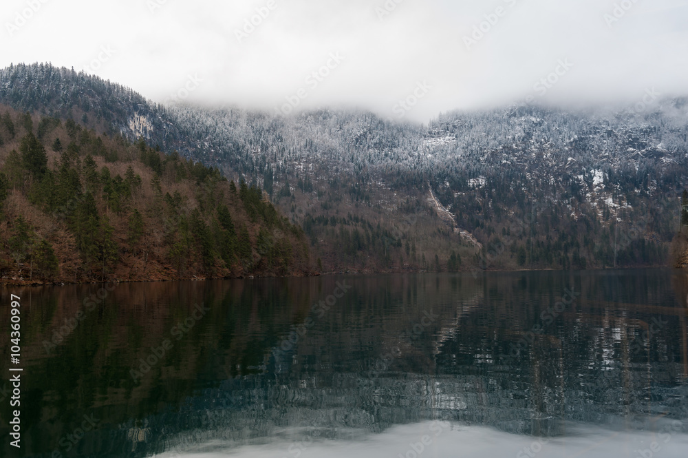 View from Konigsee lake, Berchtesgaden, Germany in the winter View from Konigsee lake, Berchtesgaden, Germany in the winter