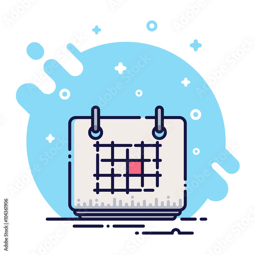 Line Flat Event Calendar