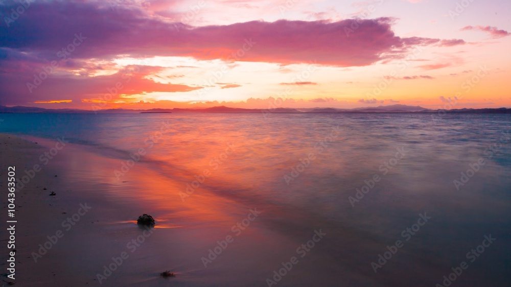 sunset  tropical sea