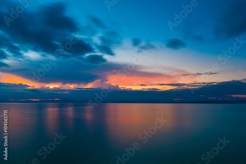 beautiful sunset sea on the Philippine island