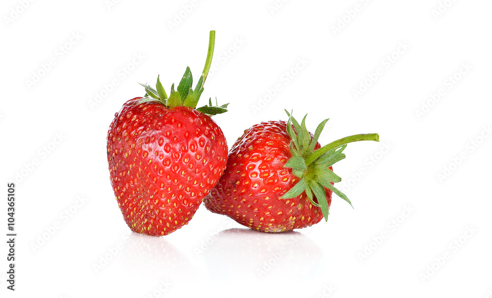 Two strawberries on white background Two strawberries on white background