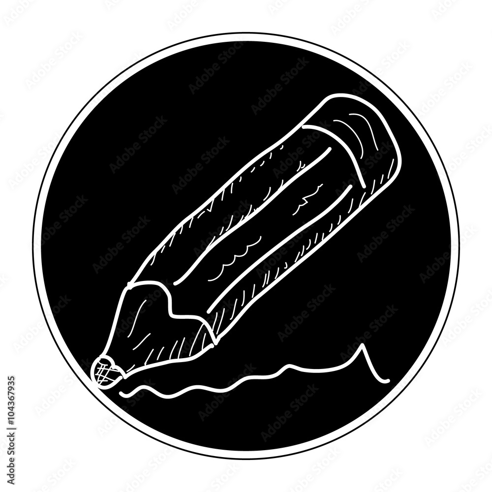 Simple doodle of a pencil Simple doodle of a pencil
