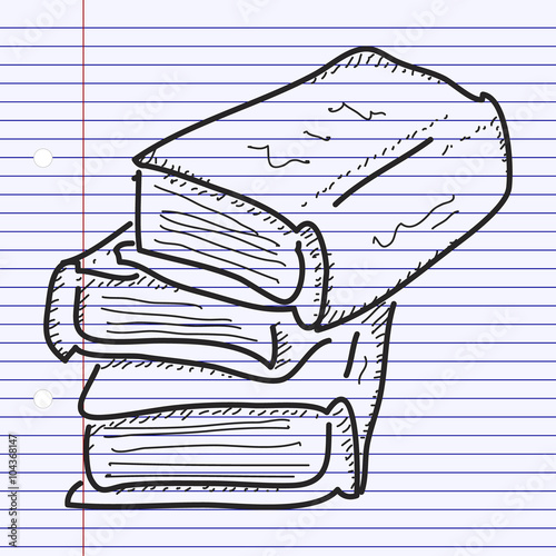 Simple doodle of a pile of books