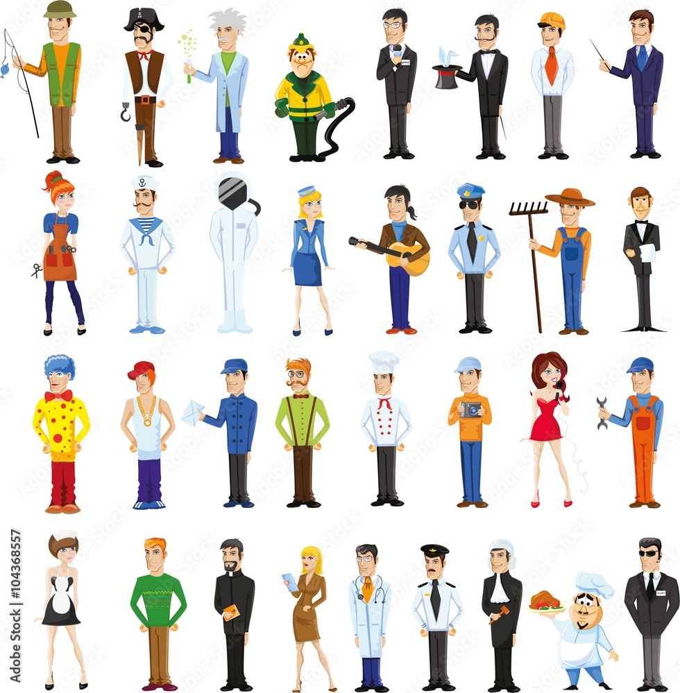 Cartoon vector characters of different professions Cartoon vector characters of different professions
