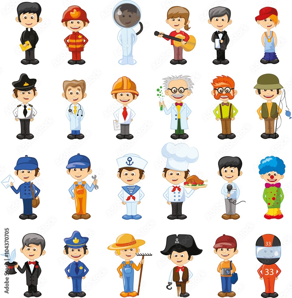 Cartoon vector characters of different professions Cartoon vector characters of different professions