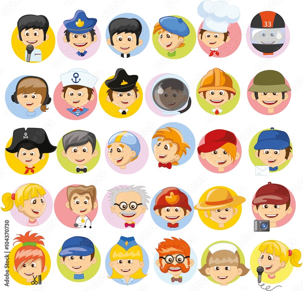 Cartoon vector characters of different professions Cartoon vector characters of different professions