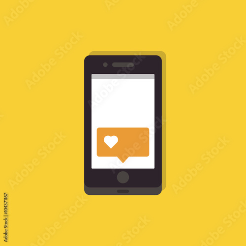 Mobile phone with counter notification. Phone with counter notification. Mobile phone with counter notification flat icon. Smartphone icon