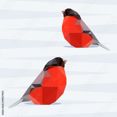 vector polygonal bullfinch geometric background