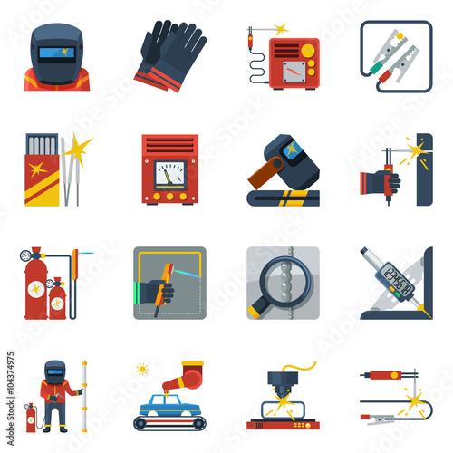 Welding Flat Color Icons 
