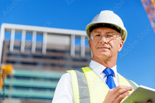 Engineer builder at construction site © Sergey Nivens