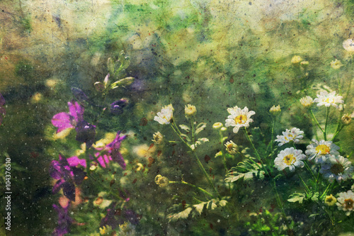 watercolor artwork with blooming flowers
