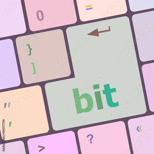 bit enter button on computer pc keyboard key vector illustration