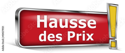 Hausse des prix sur panneau rouge