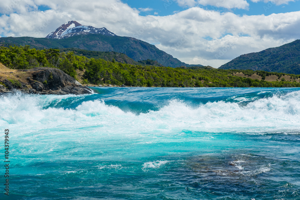 Confluence of Baker river and Neff river, Chile