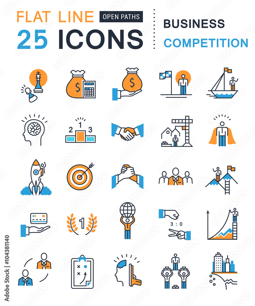 Set Vector Flat Line Icons Set Vector Flat Line Icons