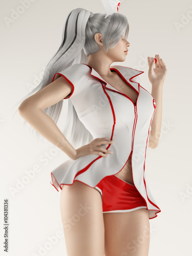 Girl wearing nurse uniforms