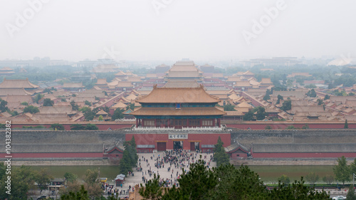 Forbidden city in Beijing viewed from Jinshan Park